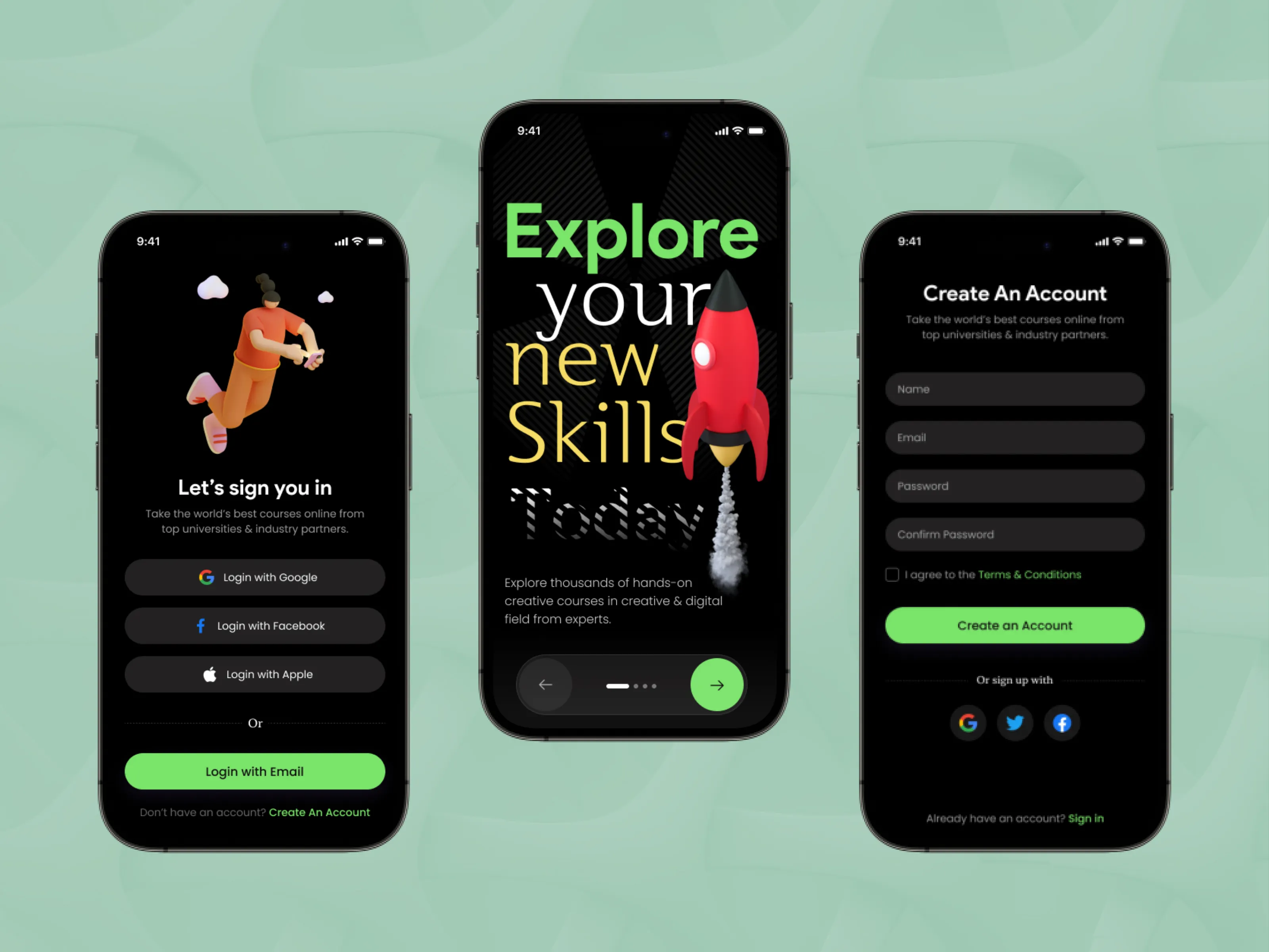 Exemple d'interface UX Design